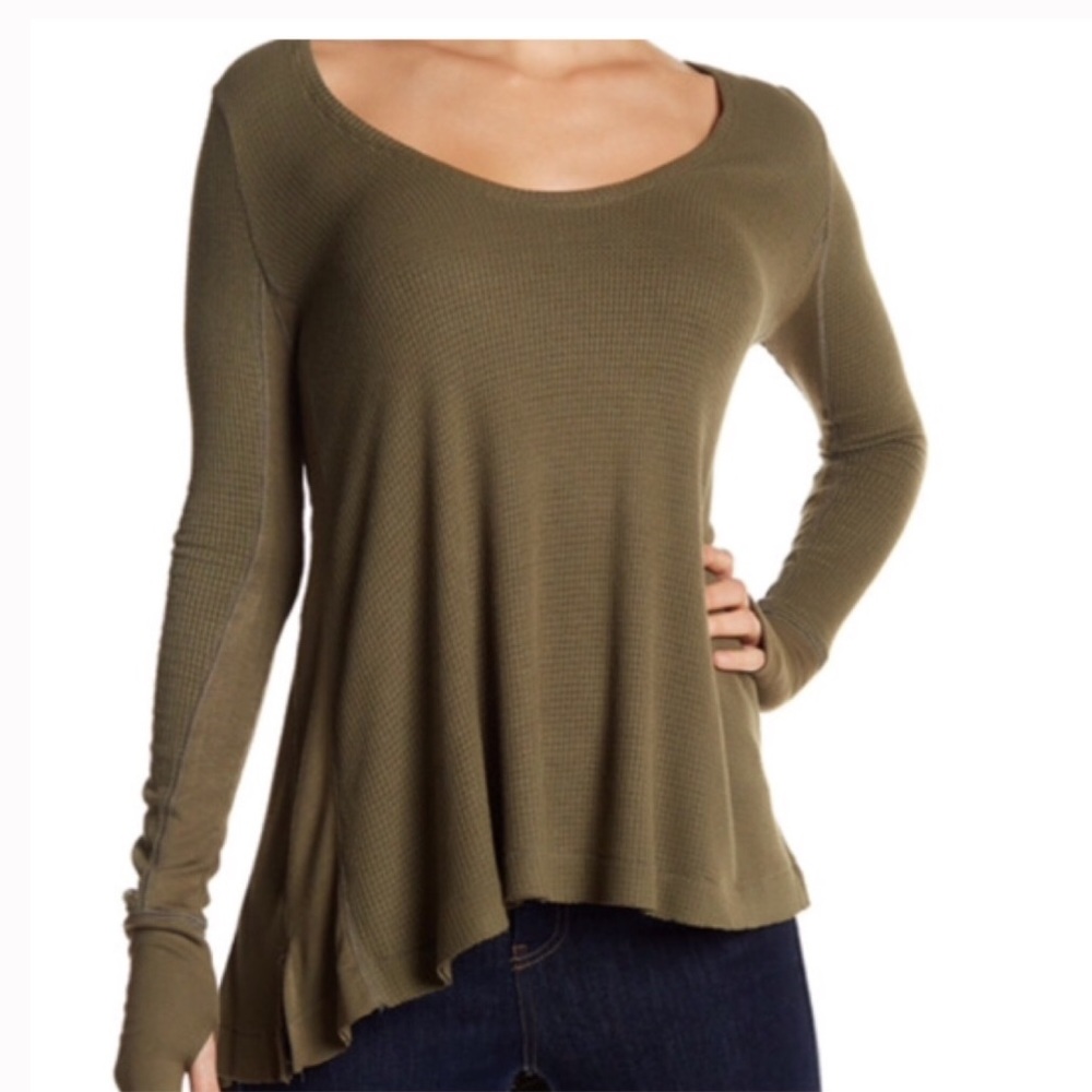 Free People Olive Thermal Top🆕